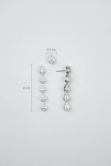 Silver Zircon Drop Dangles
