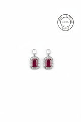 Silver Ruby Red Dangles