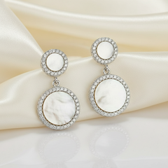 925 Sterling Silver Mother of Pearl Drop Earrings