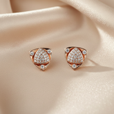 925 Sterling Silver Rosegold Triangle Studs