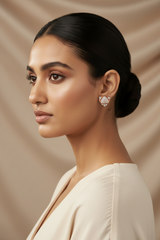 925 Sterling Silver Rosegold Triangle Studs