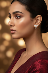 925 Sterling Silver Rosegold Triangle Studs