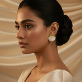 925 Sterling Silver Golden Mother of Pearl Sunrise Studs