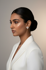 925 Sterling Silver Rosegold Heart Studs