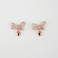 925 Sterling Silver Rosegold Butterfly Studs