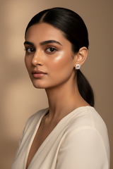 925 Sterling Silver Rosegold Square Studs