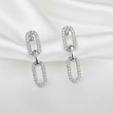 925 Sterling Silver Link Drop Earrings