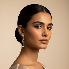 925 Sterling Silver Link Drop Earrings