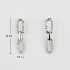 925 Sterling Silver Link Drop Earrings