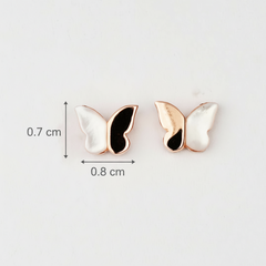 Mother of Pearl Butterfly-shaped earrings with dimensions