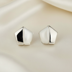 925 Sterling Silver Mother of Pearl Geo Studs