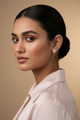 925 Sterling Silver Rosegold Heart Studs