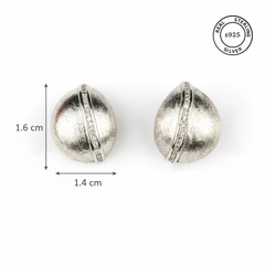 925 Sterling Silver Globe Textured Studs