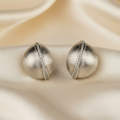 925 Sterling Silver Globe Textured Studs