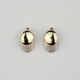 925 Sterling Silver Dual Tone Oval Studs