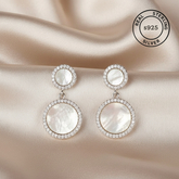 925 Sterling Silver Mother of Pearl Drop Earrings