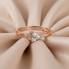 925 Sterling Silver Radiant Triangle Bliss Ring