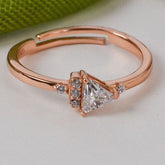 925 Sterling Silver Radiant Triangle Bliss Ring