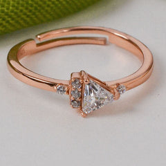 925 Sterling Silver Radiant Triangle Bliss Ring