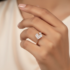 925 Sterling Silver Heartfelt Whispers Ring - Rosegold