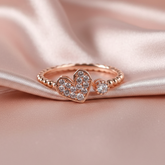 925 Sterling Silver Heartfelt Whispers Ring - Rosegold