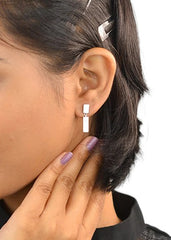 Rosegold Mother Of Pearl Rectangular Dangles