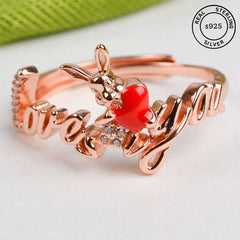 925 Sterling Silver Valentine Ring- Rosegold