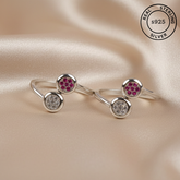 925 Sterling Silver Sparkling Harmony Toe Rings