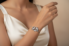 925 Sterling Silver Funky Flower bracelet
