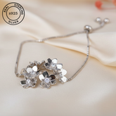 925 Sterling Silver Funky Flower bracelet