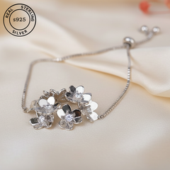 925 Sterling Silver Funky Flower bracelet