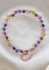925 Sterling Silver Rose Gold Love Bracelet