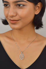 925 Sterling Silver Graceful Net Pendant With Chain
