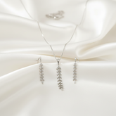 Silver Leafy Desire Pendant Set