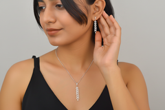 Silver Leafy Desire Pendant Set