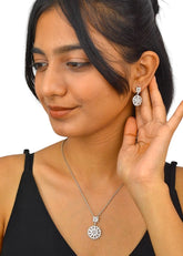 Silver Blooming Elegance Pendant Set