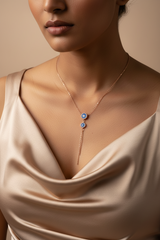 925 Sterling Rose Gold Evil Eye Necklace