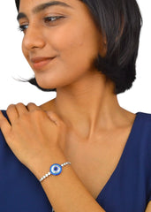 Silver Evil Eye Zircon bracelet