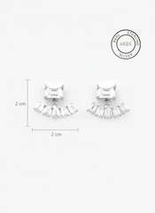 Silver Radiant Duo Zircon Studs