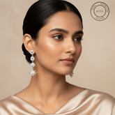 Silver Light Purple Star Danglers