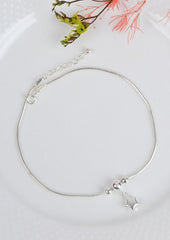 925 Sterling Starlit Silver Anklets(pair)