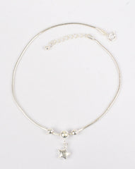 925 Sterling Starlit Silver Anklets(pair)