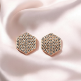Enchanted Rose Hexagems 925 Sterling Silver Studs(Rosegold)