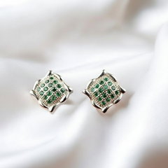 925 Sterling Silver Emerald Green Zircon Studs