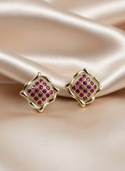 925 Sterling Silver Ruby Red Zircon Studs