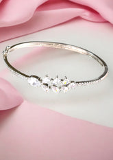 925 Sterling Silver Zircon Princess Kada Bracelet