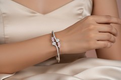 925 Sterling Silver Princess Mauve Kada Bracelet
