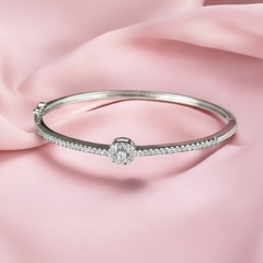 925 Sterling Silver Zircon Kada Bracelet