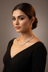 925 Sterling RoseGold Queens Necklace Set