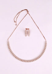 925 Sterling RoseGold Queens Necklace Set